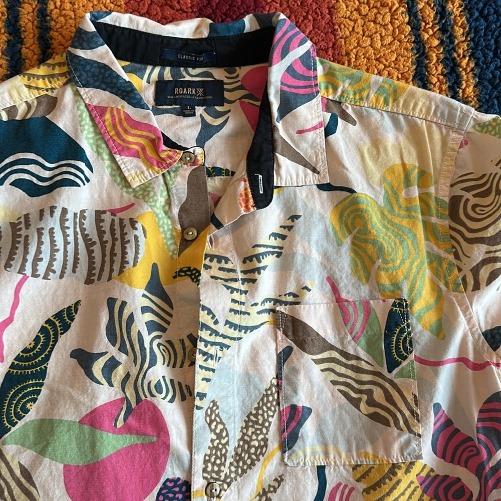 Roark Magic Bay Button Down Shirt - pink